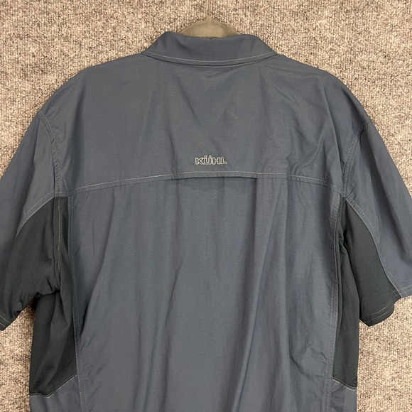 Kuhl Mens Button Down Shirt Short Sleeve Gray Outdoor‎ Hiking Casual large - Picture 4 of 10